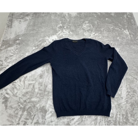 Vintage Charter Club Sweater Women's Size Small Blue 100% Cashmere V-Neck EUC - Picture 1 of 7